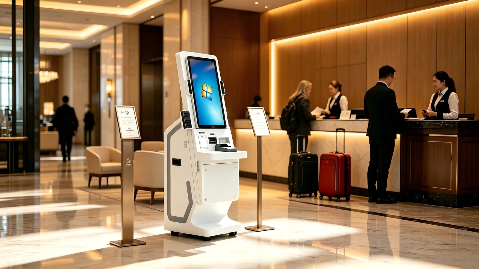 Application de kiosque libre-service Usingwin pour l'hôtellerie et les voyages (aéroport)